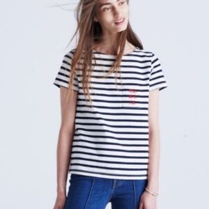 Madewell x Sezane | Moi Avec Toi Short Sleeve Striped Basic Tee Preppy